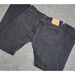 Levis 505 Jeans Mens 34x34 Black Denim Y2K Streetwear Grunge Americana Rodeo